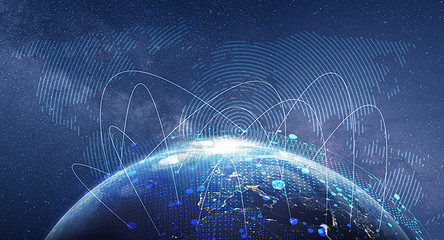 夜空下的北京CBD城市信息传递